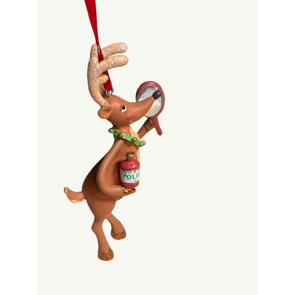 Department 56 Christmas With The Clauses Reindeer Gets Spiffed Up Ornament - Picture 1 of 10